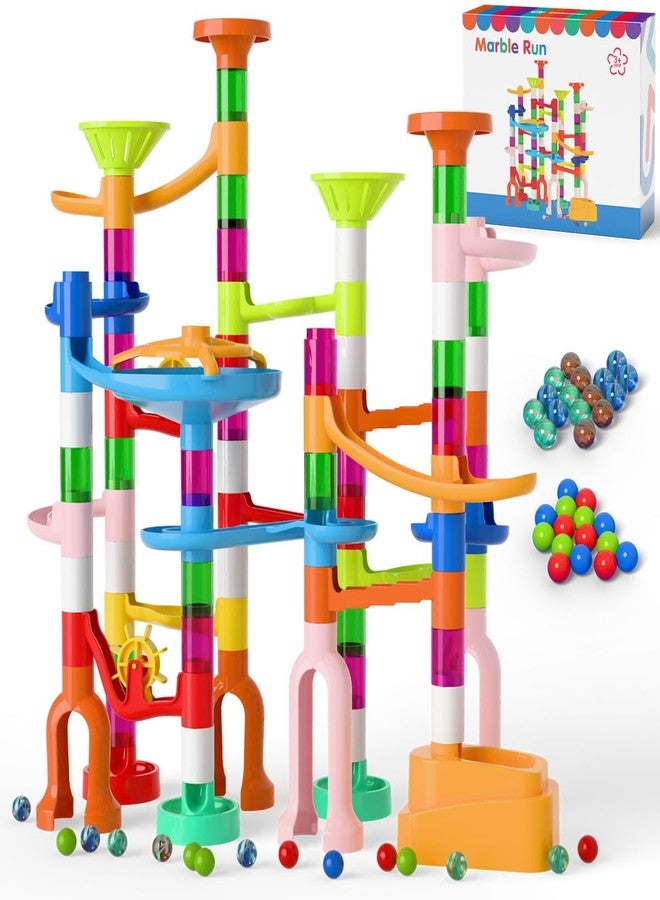 ifollower Marble Run, 135pcs Marble Maze Game Construction Building Toys for Kids, Marble Track Race Set STEM Learning Toys Gift for Boys Girls 3 4 5 6 7 8 9 10+ - Image 1